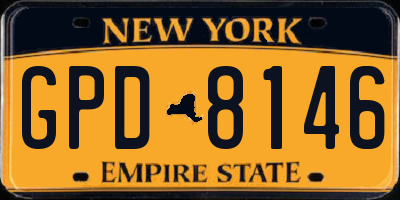 NY license plate GPD8146