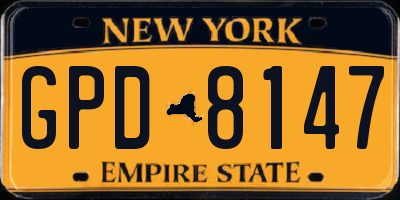 NY license plate GPD8147
