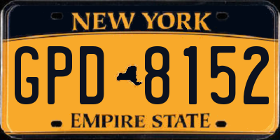 NY license plate GPD8152