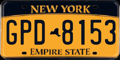NY license plate GPD8153