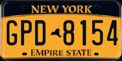 NY license plate GPD8154