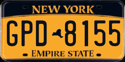 NY license plate GPD8155