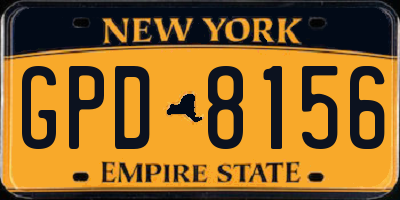 NY license plate GPD8156