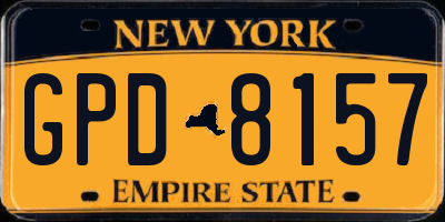 NY license plate GPD8157