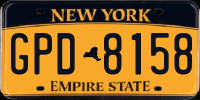 NY license plate GPD8158