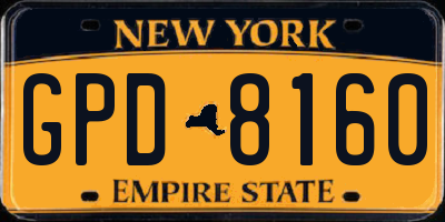NY license plate GPD8160