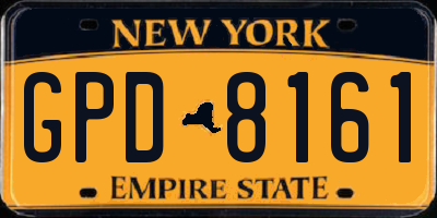 NY license plate GPD8161