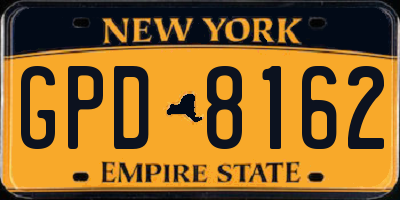 NY license plate GPD8162