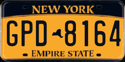 NY license plate GPD8164