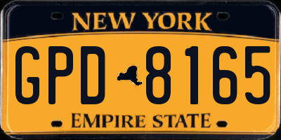 NY license plate GPD8165