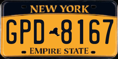 NY license plate GPD8167