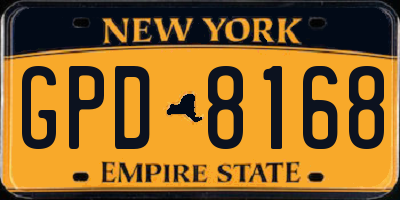 NY license plate GPD8168