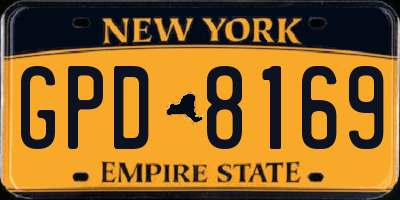 NY license plate GPD8169
