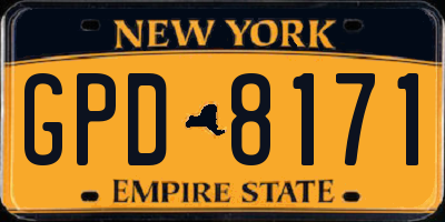 NY license plate GPD8171