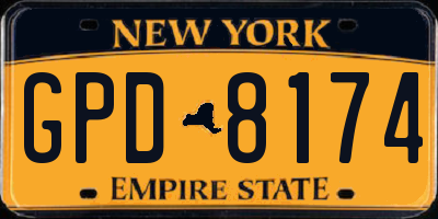 NY license plate GPD8174
