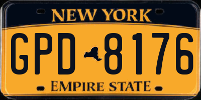 NY license plate GPD8176