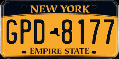 NY license plate GPD8177