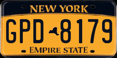 NY license plate GPD8179