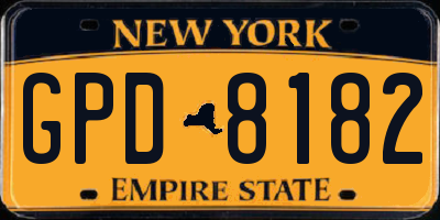 NY license plate GPD8182