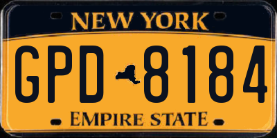 NY license plate GPD8184