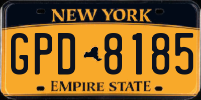 NY license plate GPD8185