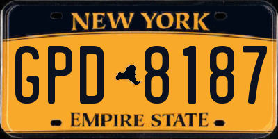 NY license plate GPD8187