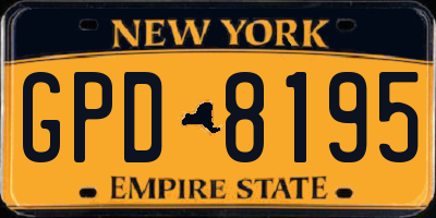 NY license plate GPD8195