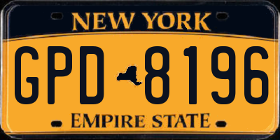 NY license plate GPD8196