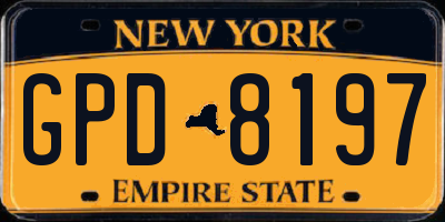 NY license plate GPD8197