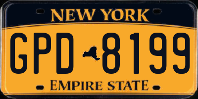 NY license plate GPD8199