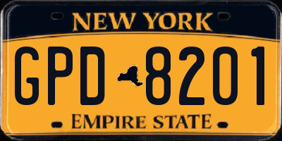 NY license plate GPD8201