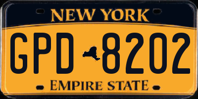 NY license plate GPD8202