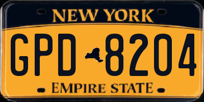 NY license plate GPD8204