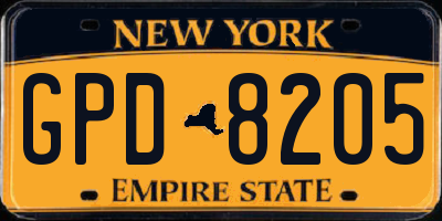NY license plate GPD8205