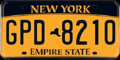 NY license plate GPD8210