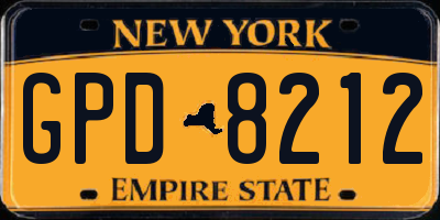 NY license plate GPD8212