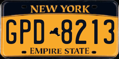 NY license plate GPD8213