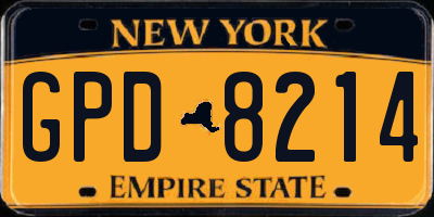 NY license plate GPD8214