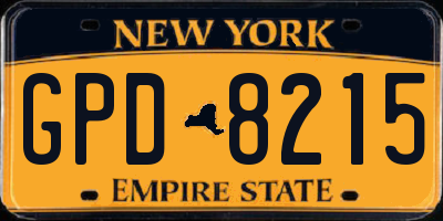 NY license plate GPD8215