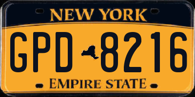 NY license plate GPD8216