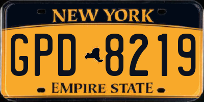 NY license plate GPD8219