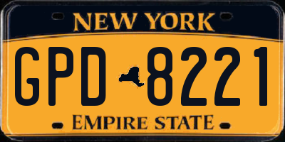 NY license plate GPD8221