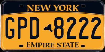NY license plate GPD8222