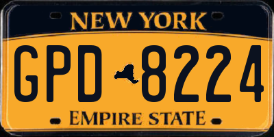 NY license plate GPD8224