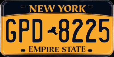 NY license plate GPD8225