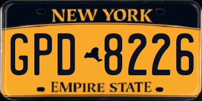 NY license plate GPD8226