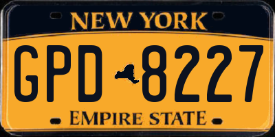 NY license plate GPD8227
