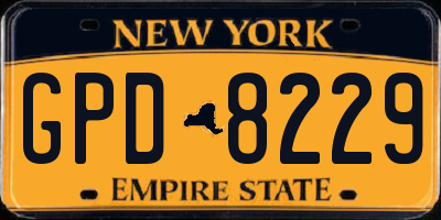 NY license plate GPD8229