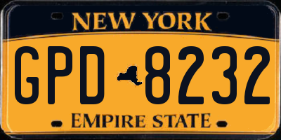 NY license plate GPD8232