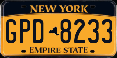 NY license plate GPD8233